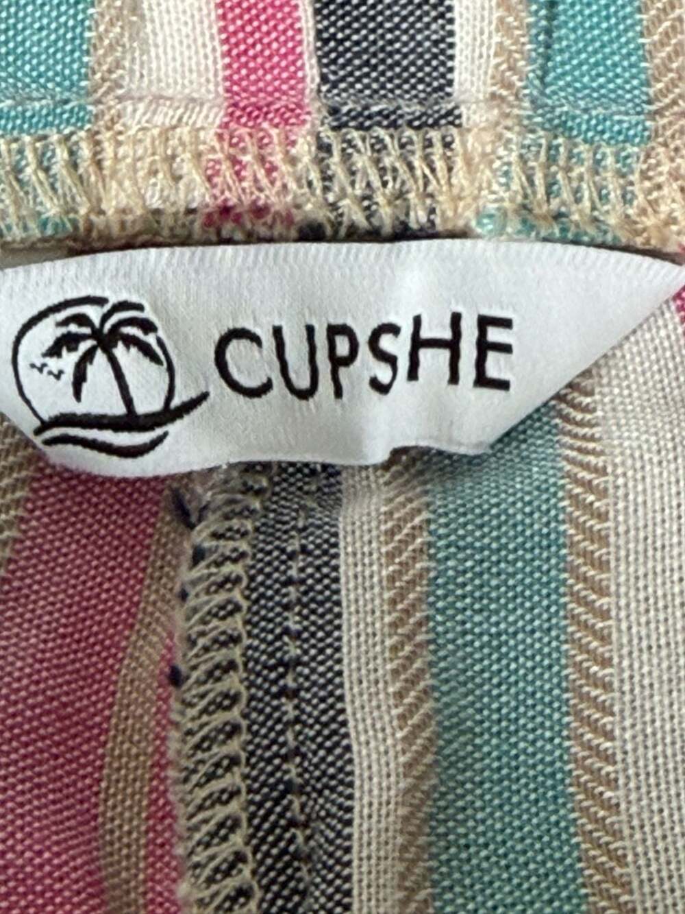 Cupshe Bright Tide Striped Drawstring Beach Shorts - Picture 3 of 9